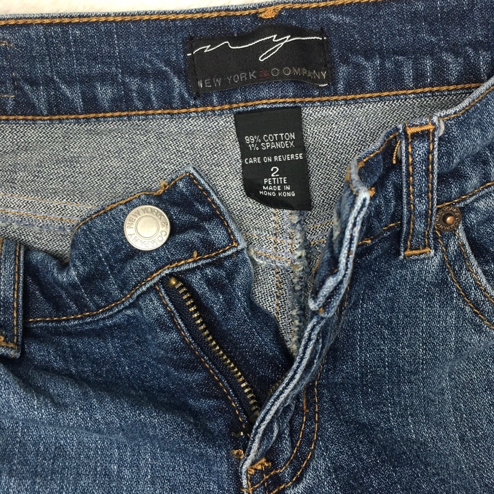 90s Y2K Vintage New York and Company Petite Low Rise Flare Jeans 0P - Picture 4 of 6